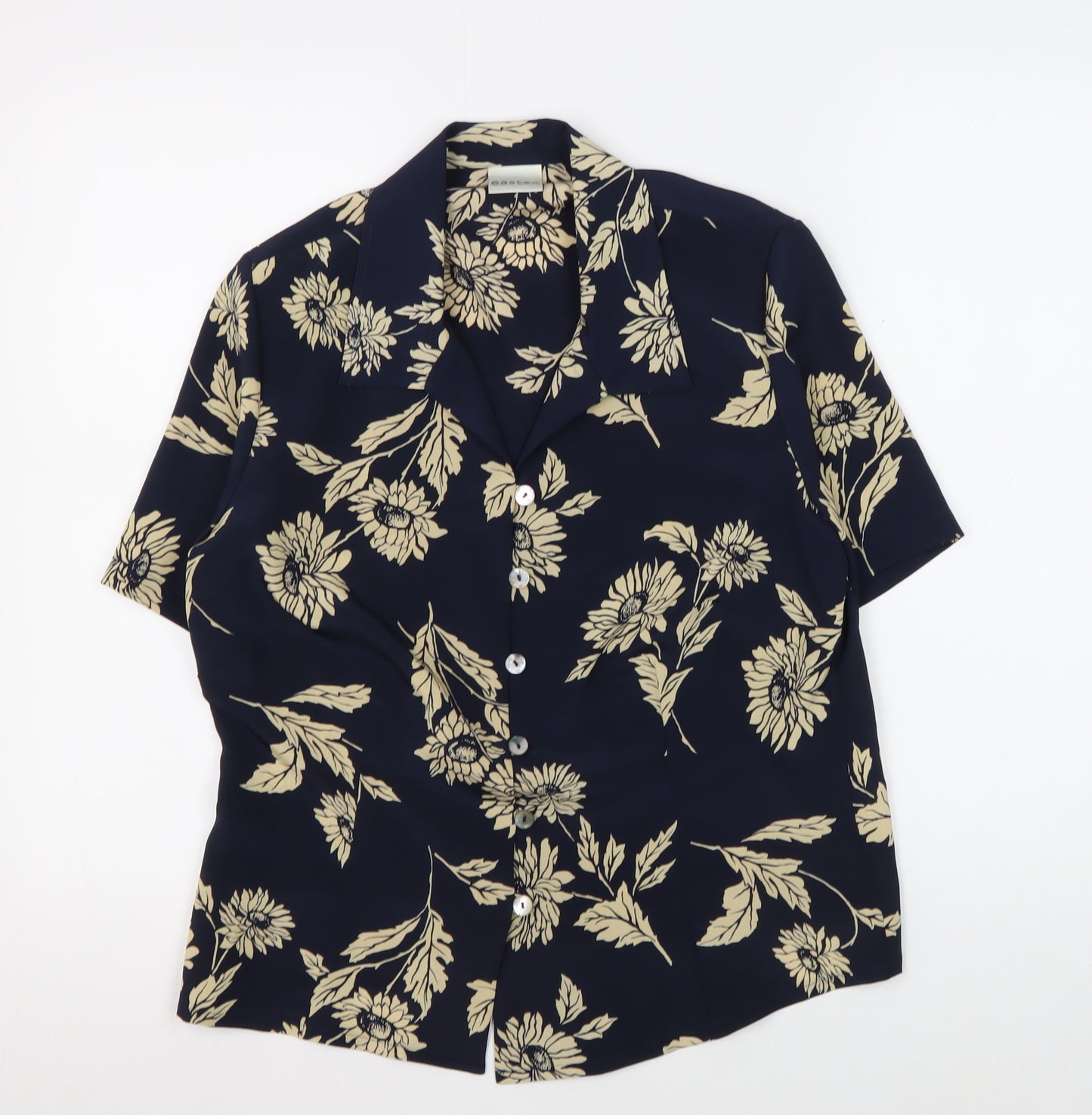 Eastex Women's Blue Floral Button-Up Tunic Size 12