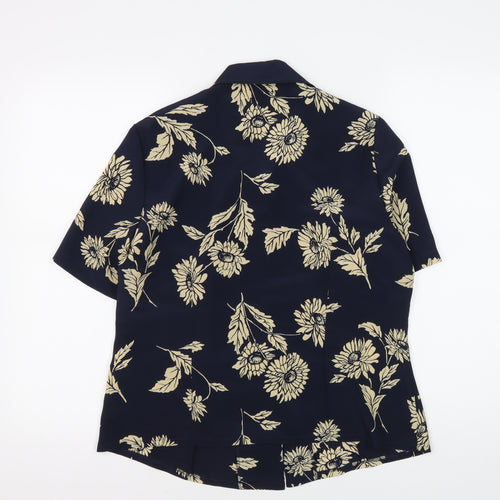 Eastex Women's Blue Floral Button-Up Tunic Size 12