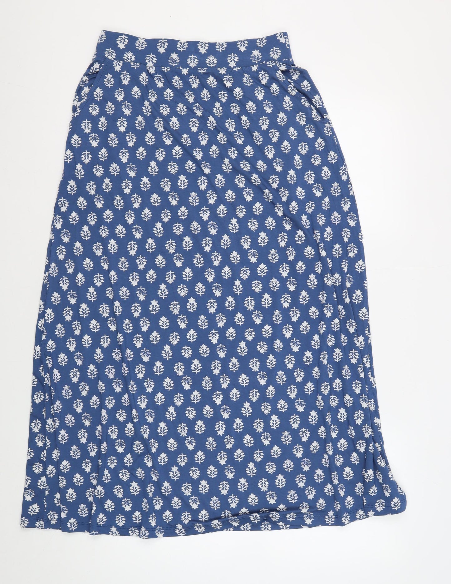 White Stuff Women's Blue Floral A-Line Skirt Size 8