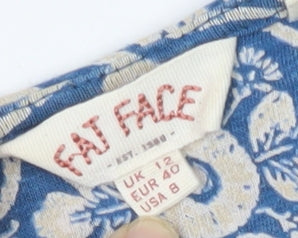 Fat Face Women's Blue Floral Shift Dress Size 12