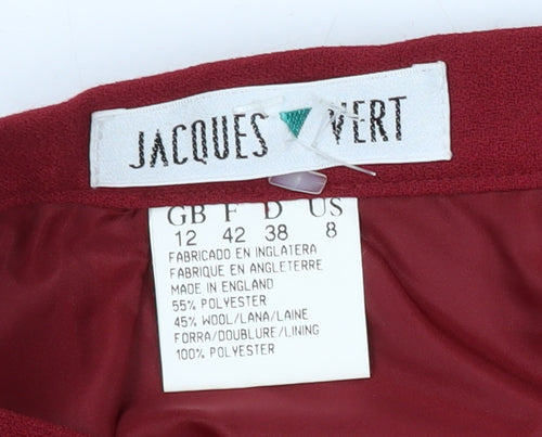 Jacques Vert Women's Red Pencil Skirt, Size 12, Vintage