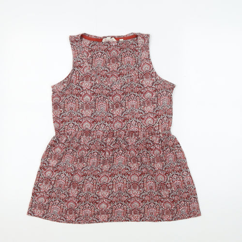 Fat Face Women's Red Paisley Tunic Blouse Size 6
