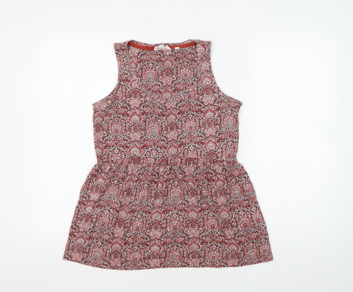 Fat Face Women's Red Paisley Tunic Blouse Size 6