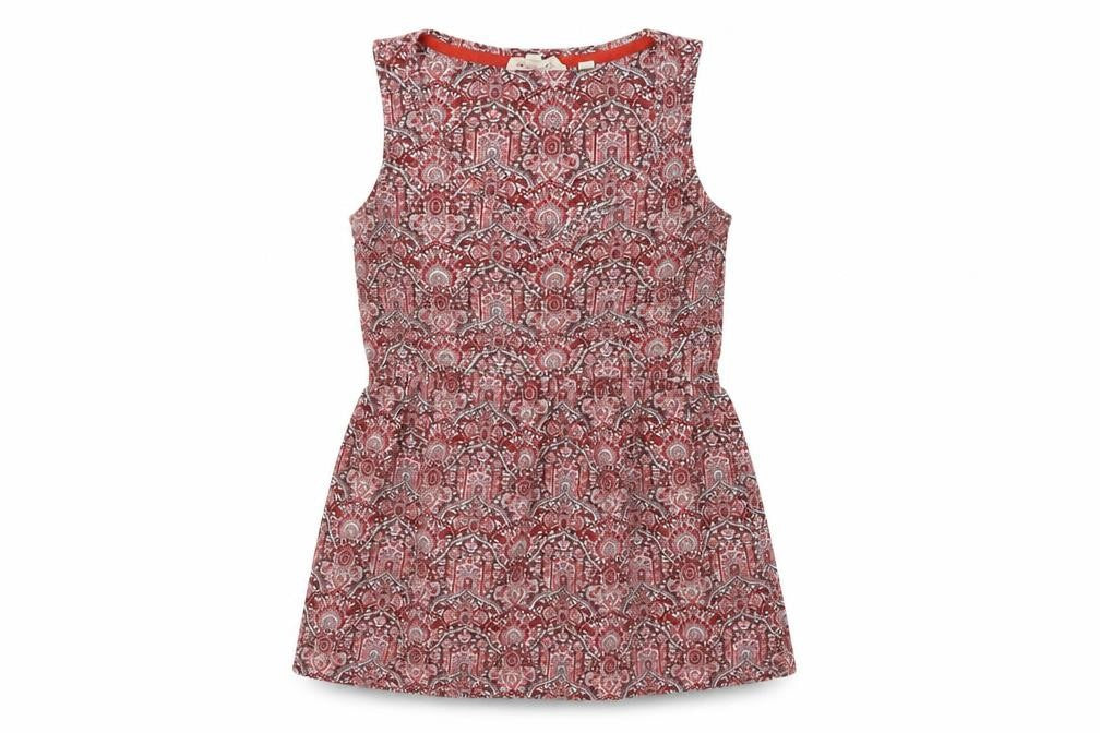 Front view of FatFace Women's Red Paisley Tunic Blouse, size 6