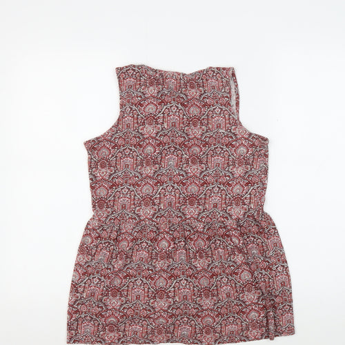 Fat Face Women's Red Paisley Tunic Blouse Size 6