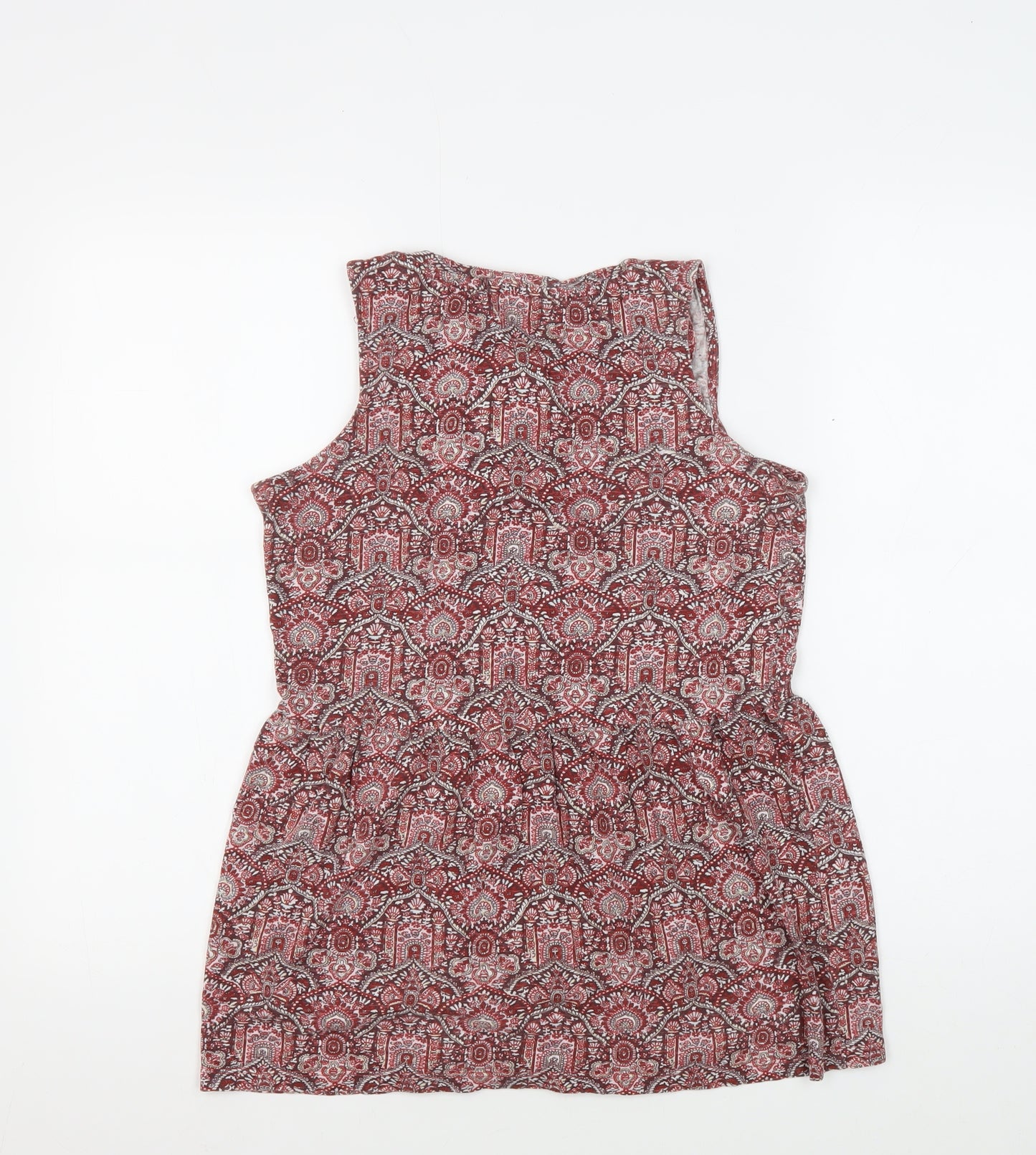 Fat Face Women's Red Paisley Tunic Blouse Size 6