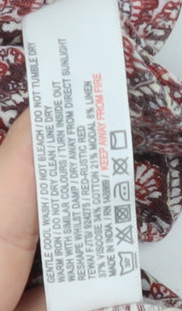 Fat Face Women's Red Paisley Tunic Blouse Size 6