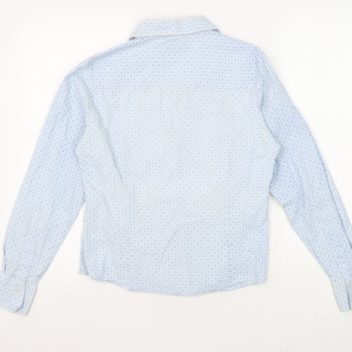 Austin Reed Women's Blue Geometric Button-Up Shirt Size 10