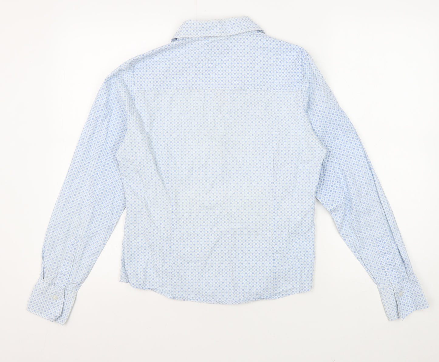 Austin Reed Women's Blue Geometric Button-Up Shirt Size 10