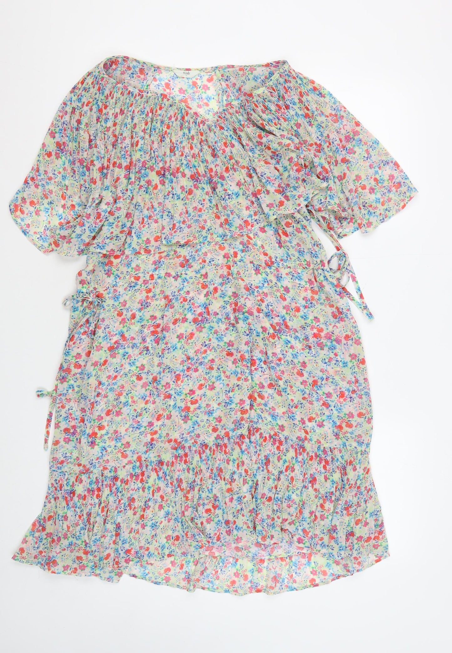 Hush Women's Multicoloured Floral Midi Shift Dress Size 14