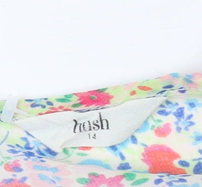 Hush Women's Multicoloured Floral Midi Shift Dress Size 14