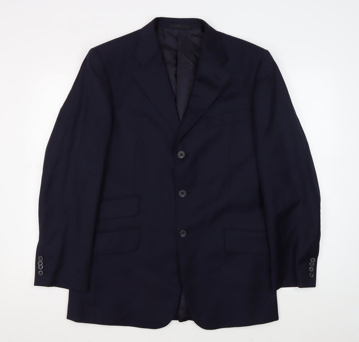 T.M Lewin Men's Blue Blazer Size 40R Regular Wool