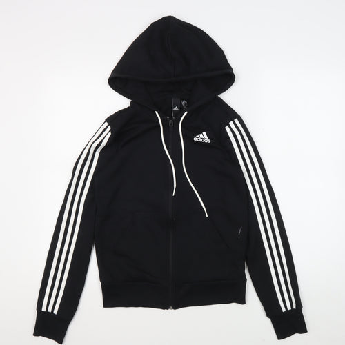 Adidas Unisex Black Full Zip Hoodie 2XS