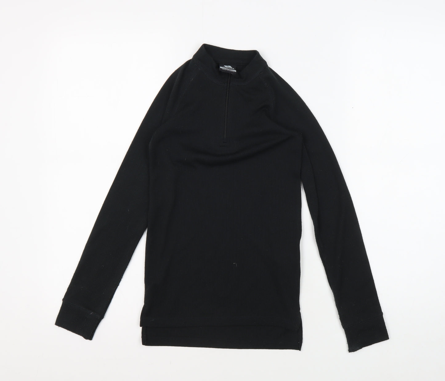 Trespass Boys Black Mock Neck Long Sleeve Pullover, 7-8 Years