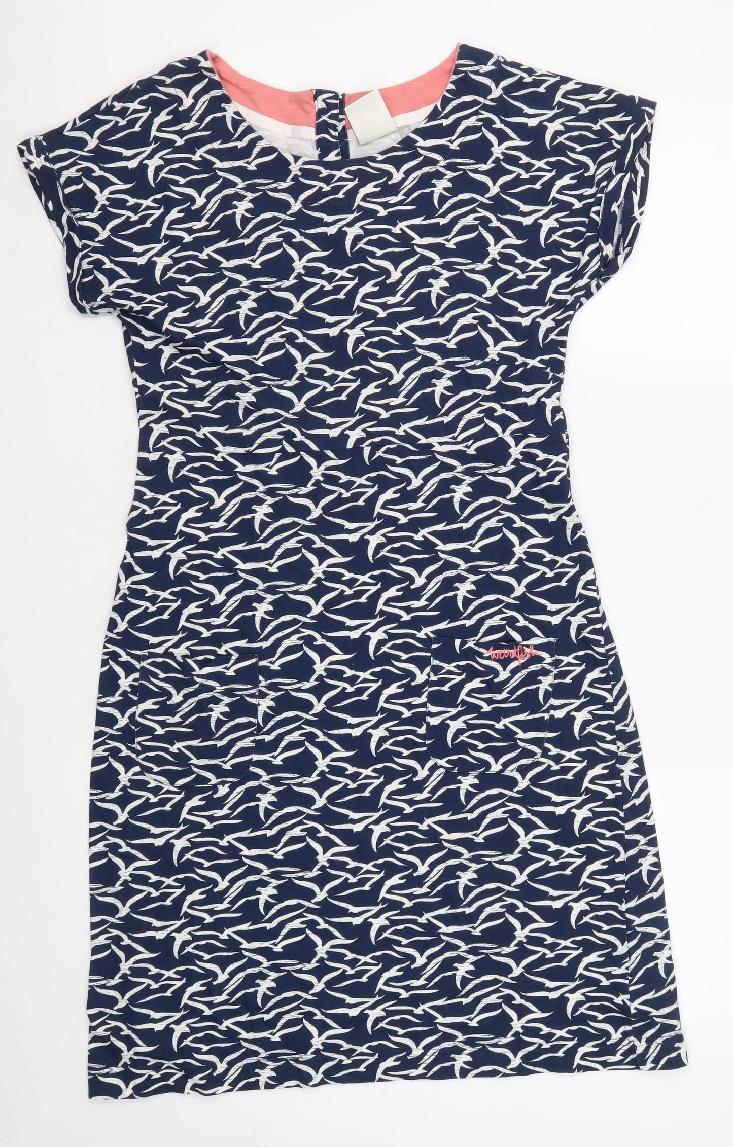 Weird Fish Women's Blue Animal Print Shift Dress Size 10