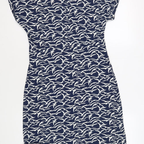 Weird Fish Women's Blue Animal Print Shift Dress Size 10
