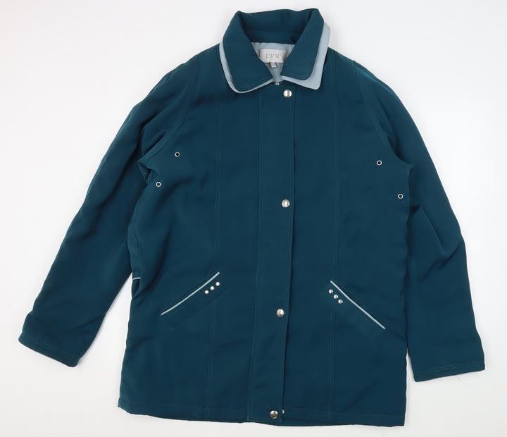 EWM Women's Blue Mid-Length Jacket, Size 18
