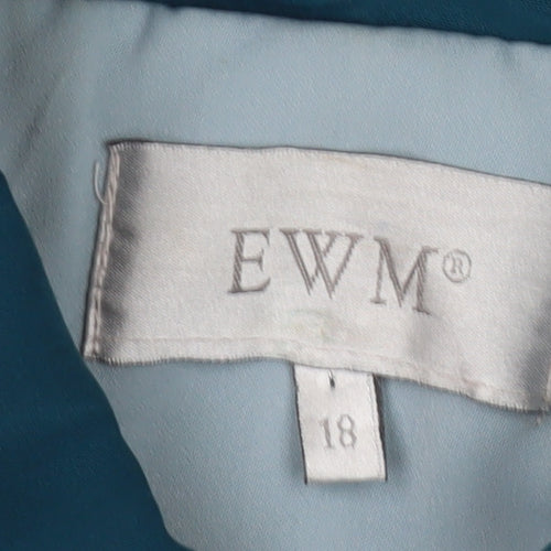 EWM Women's Blue Mid-Length Jacket, Size 18