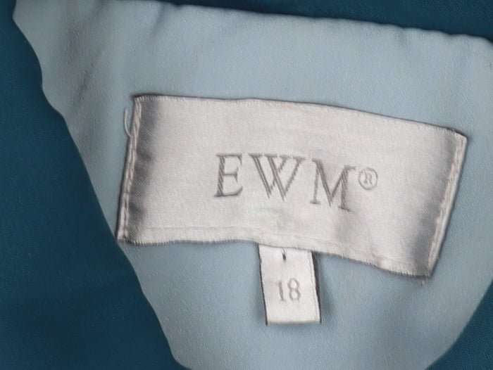 EWM Women's Blue Mid-Length Jacket, Size 18