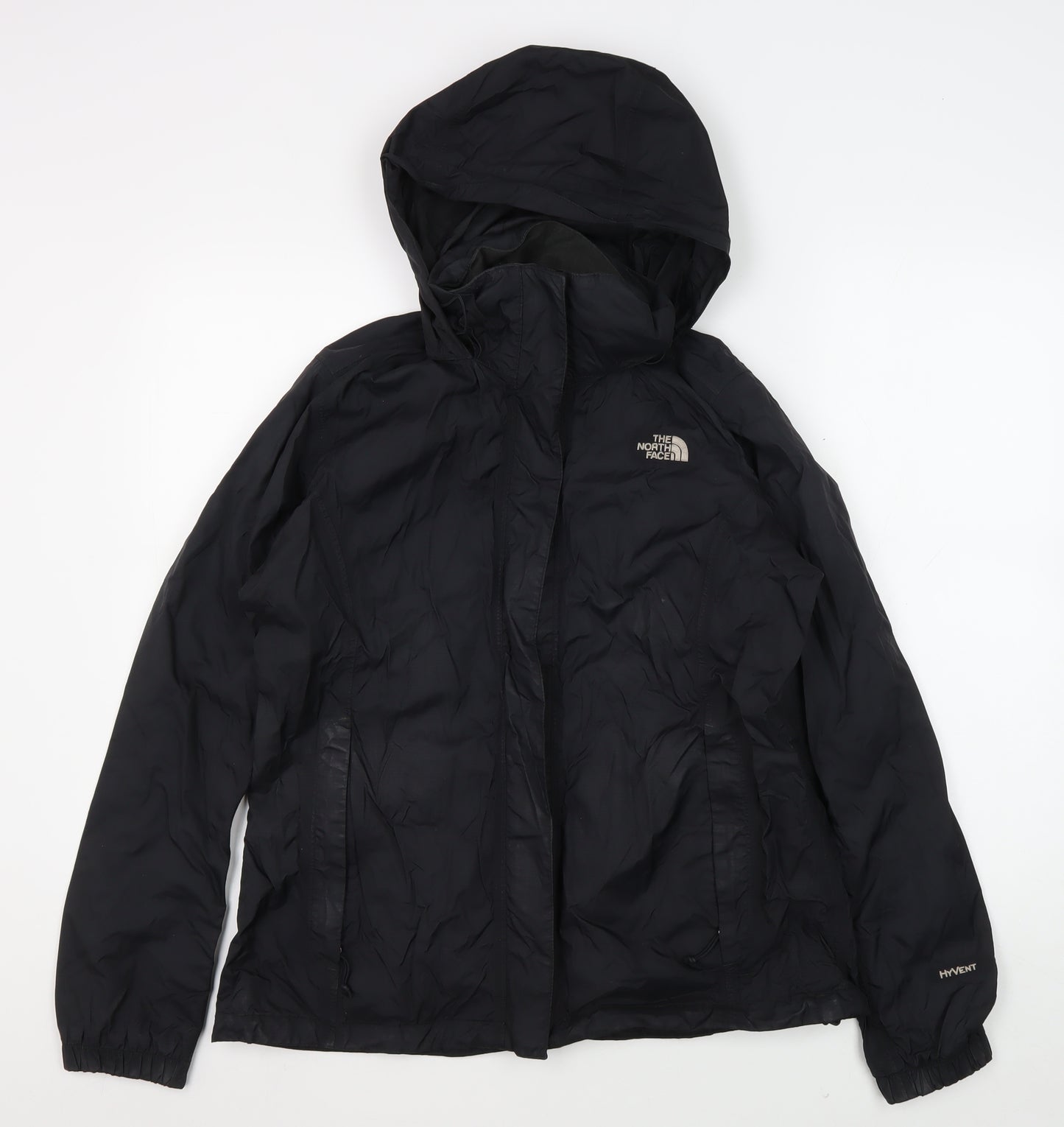 The North Face Women's Black Hooded Rain Jacket L