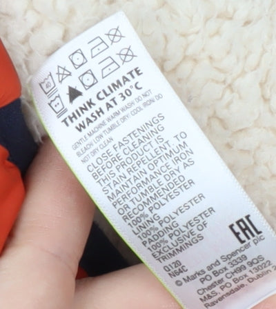 Marks and Spencer Boys Orange Puffer Jacket 6-7 Years