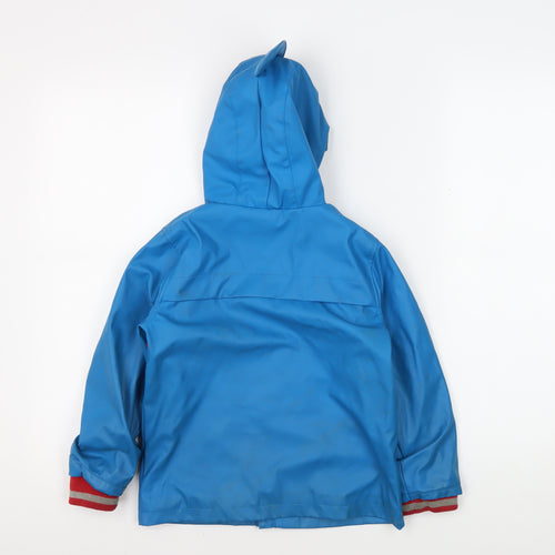 Next Boys Blue Shark Hood Rain Coat Jacket 4-5 Years