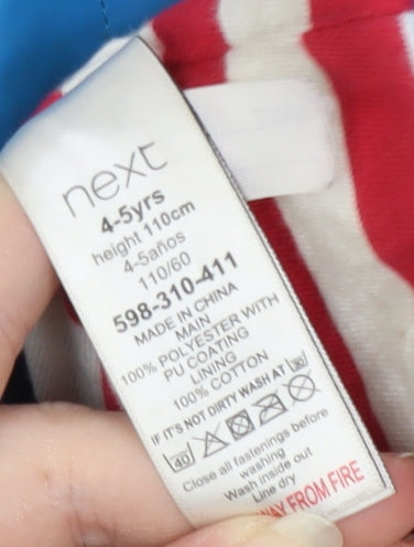 Next Boys Blue Shark Hood Rain Coat Jacket 4-5 Years