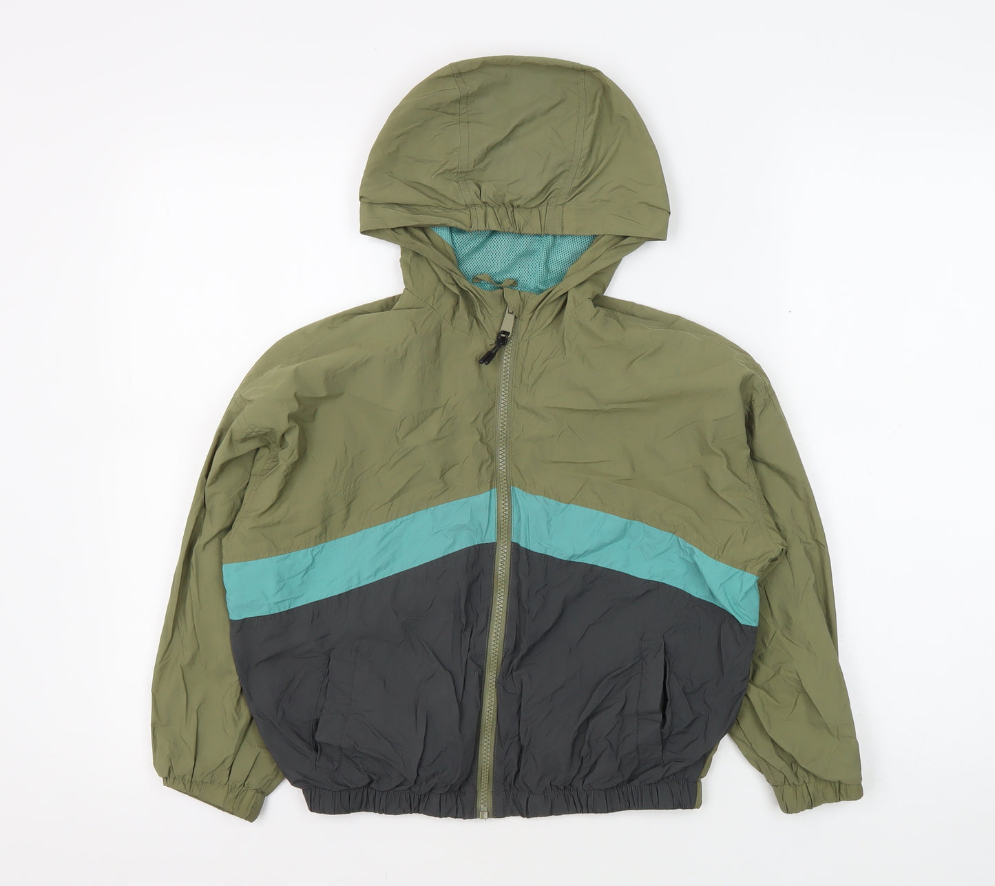 Marks and Spencer Boys Green Windbreaker Jacket 7-8 Years