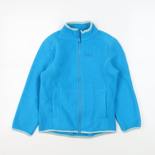 Jack Wolfskin Girls Blue Fleece Full Zip Sweatshirt 7-8 Years