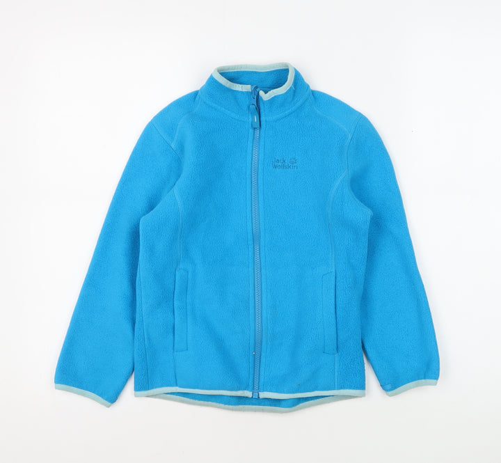 Jack Wolfskin Girls Blue Fleece Full Zip Sweatshirt 7-8 Years