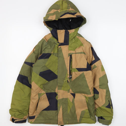O'Neill Boys Green Ski Jacket, Size 12, Camouflage Design