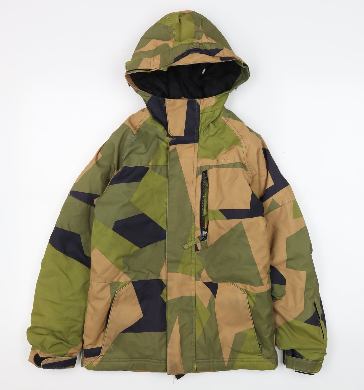 O'Neill Boys Green Ski Jacket, Size 12, Camouflage Design