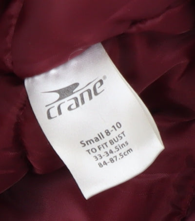 Crane Women's Black Parka Jacket S Hooded Fur Trim