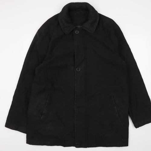 BH LTD Men's Black XL Overcoat Cotton Twill