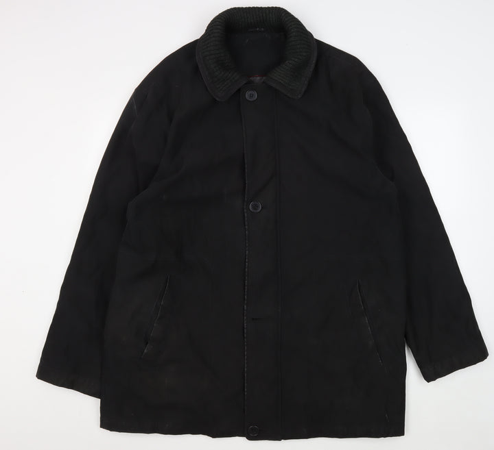 BH LTD Men's Black XL Overcoat Cotton Twill