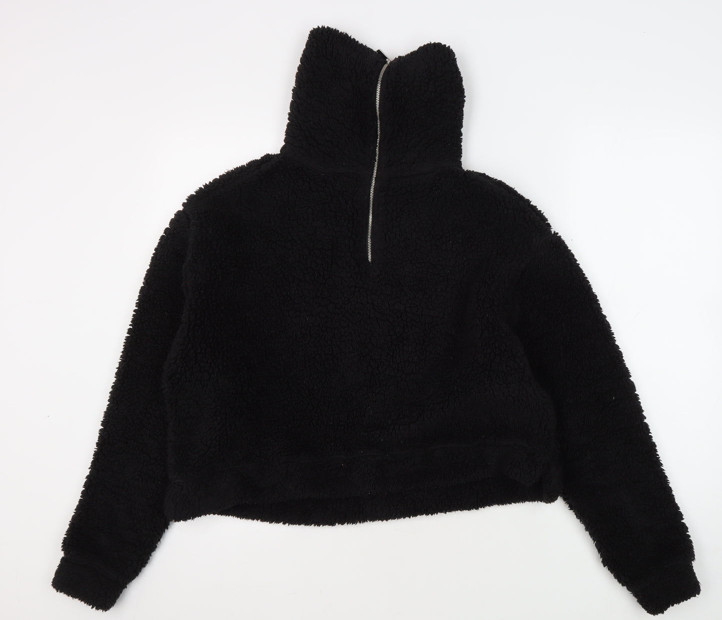 Topshop Women's Black Fleece Sweatshirt Size 8