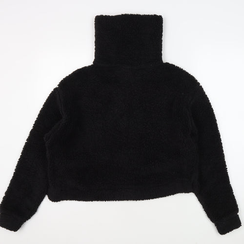 Topshop Women's Black Fleece Sweatshirt Size 8