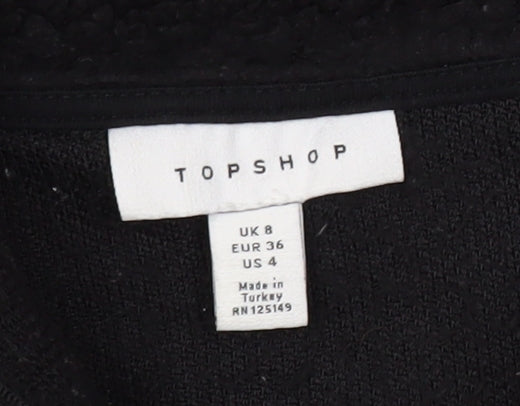 Topshop Women's Black Fleece Sweatshirt Size 8