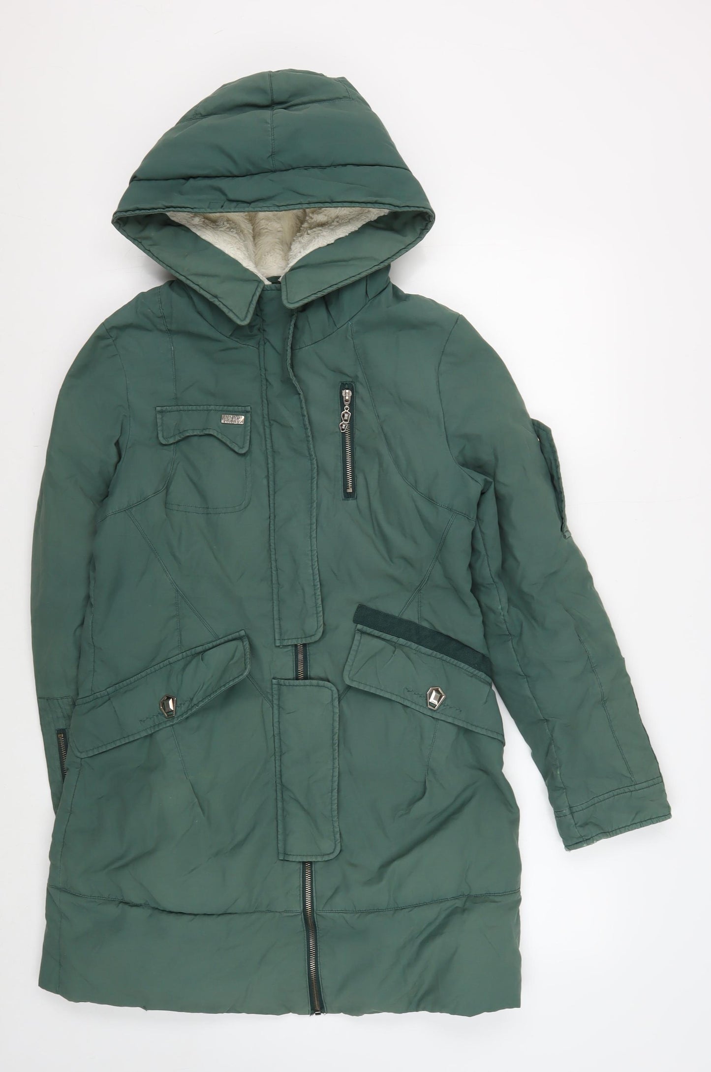 Natural Green XL Unisex Hooded Parka Jacket