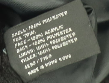 Nuage Women's Black Overcoat Size 12 with Fur Trim