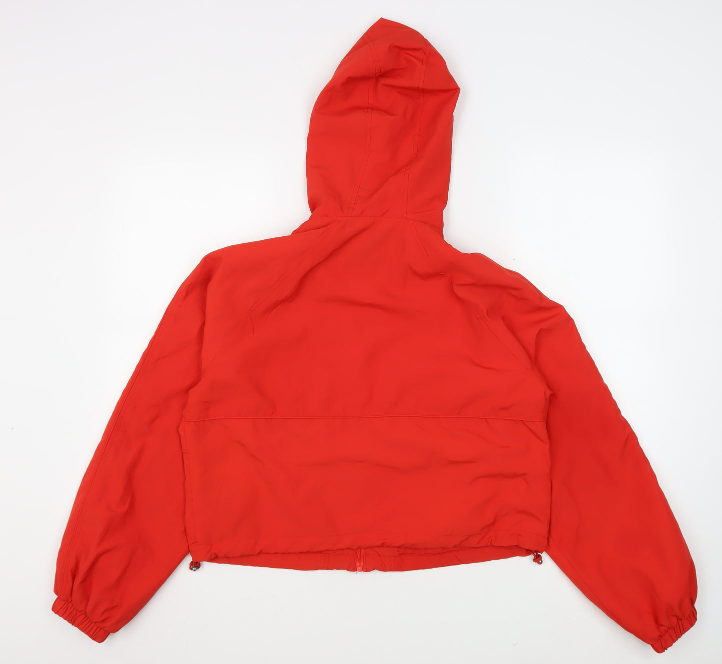 Pull&Bear Red Cropped Hooded Jacket - Women's M Casual