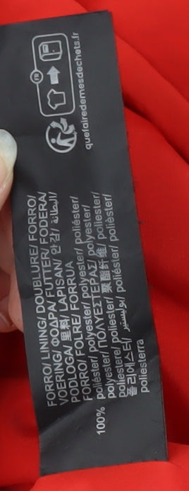 Pull&Bear Red Cropped Hooded Jacket - Women's M Casual