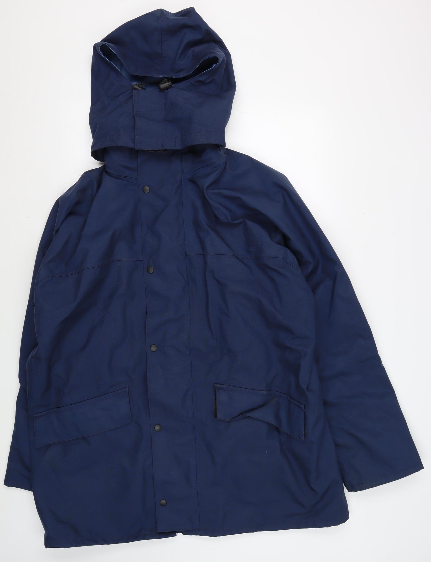 Annis-wear Men's Blue Waterproof Hooded Rain Jacket