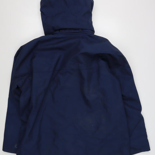 Annis-wear Men's Blue Waterproof Hooded Rain Jacket