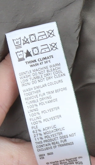 Marks and Spencer Brown Puffer Jacket, Size 14