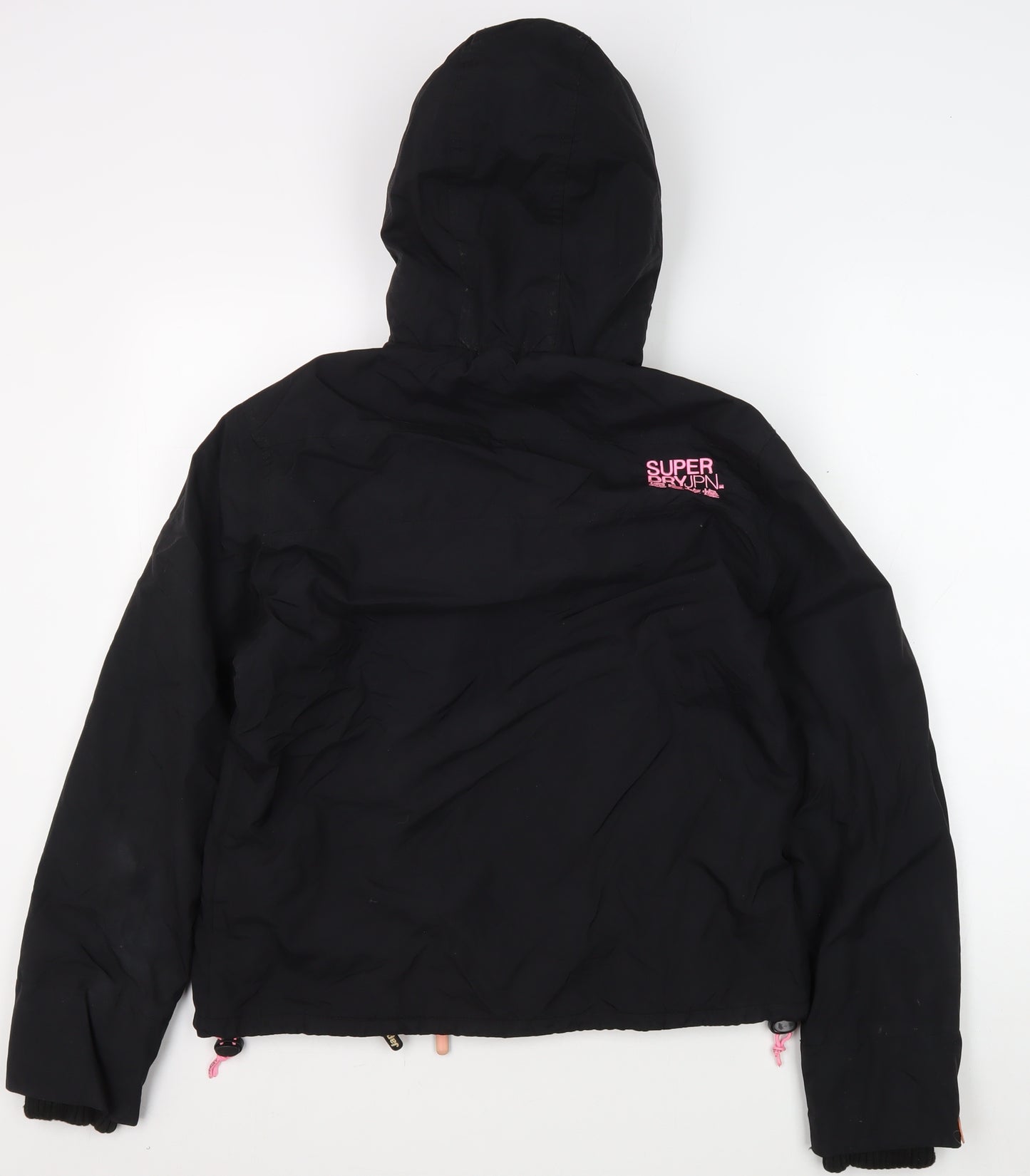Superdry Women's Black Hooded Windbreaker Jacket L