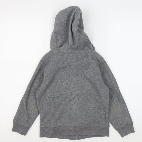 Gap Boys Grey Full Zip Hoodie with Logo, Size 6-7 Years