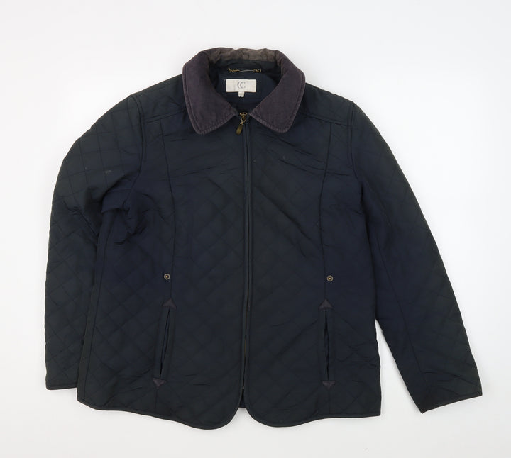 CC Women's Black Quilted Jacket Size 14