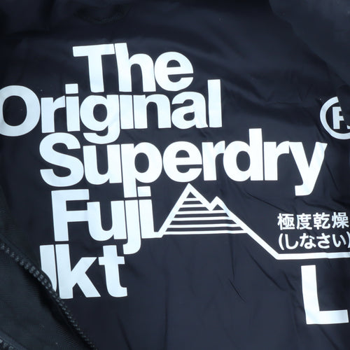Superdry Men's Black Puffer Jacket L - Winter Warmth