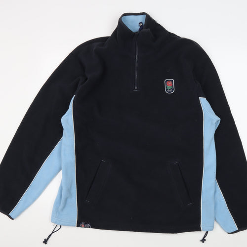 England Rugby Men's XL Black Fleece 1/2 Zip Sweatshirt